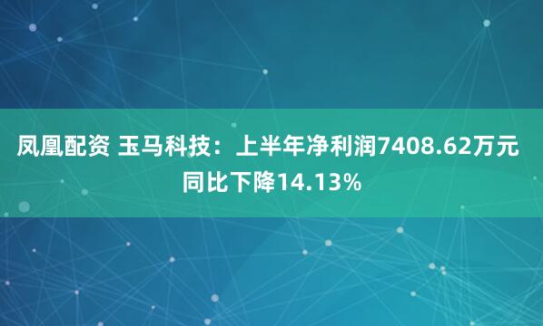 凤凰配资 玉马科技：上半年净利润7408.62万元 同比下降14.13%